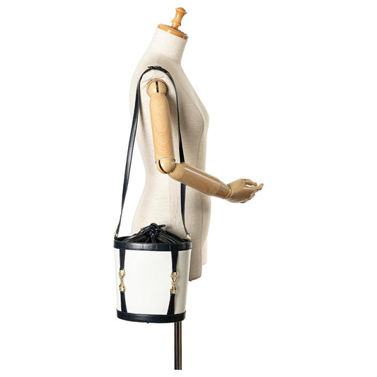 Gucci Vintage Borsa Secchiello anni 80 Blu e Bianco