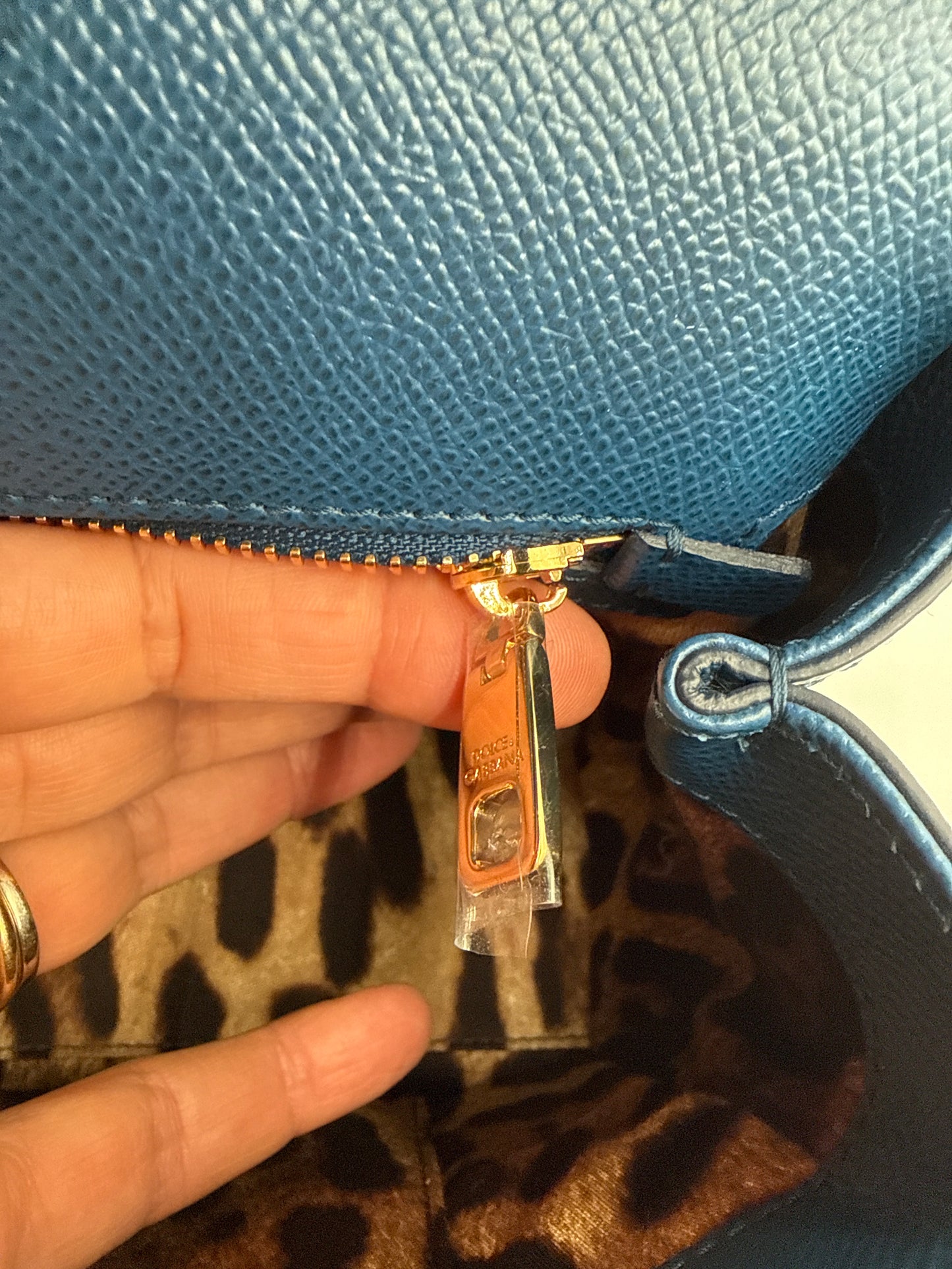 Borsa Sicily Dolce e Gabbana in pelle di vitello Bluette