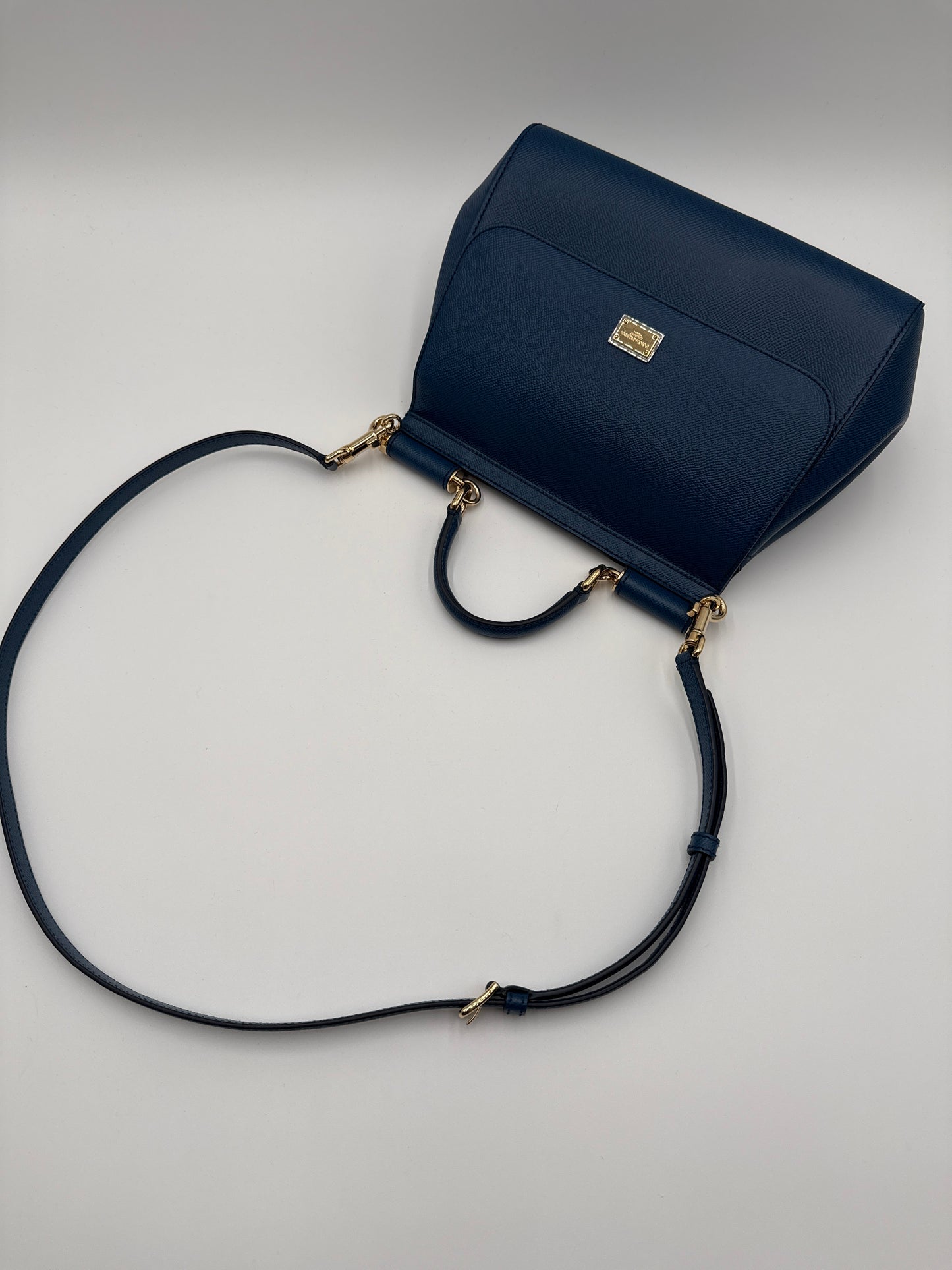 Borsa Sicily Dolce e Gabbana in pelle di vitello Bluette