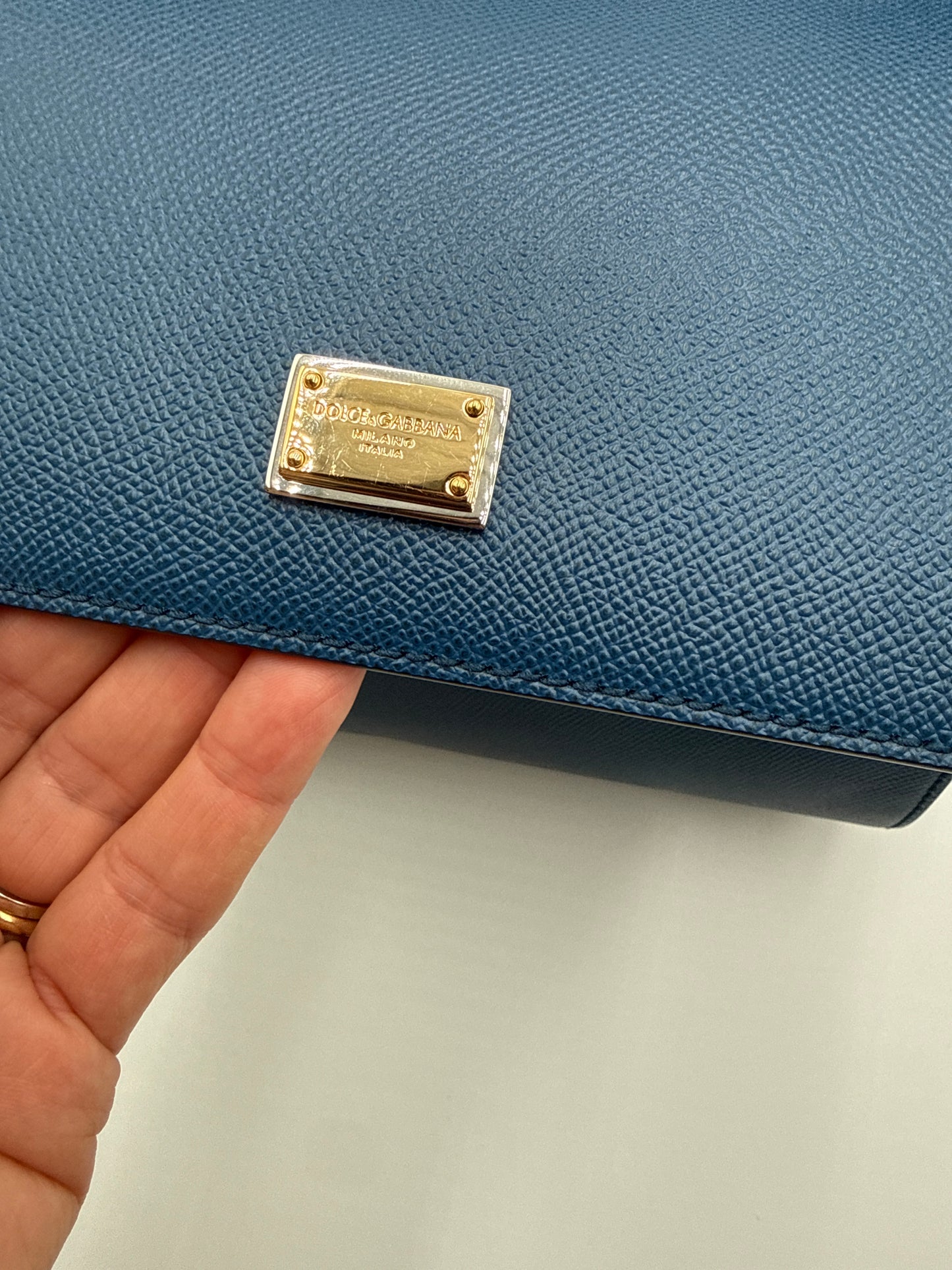 Borsa Sicily Dolce e Gabbana in pelle di vitello Bluette