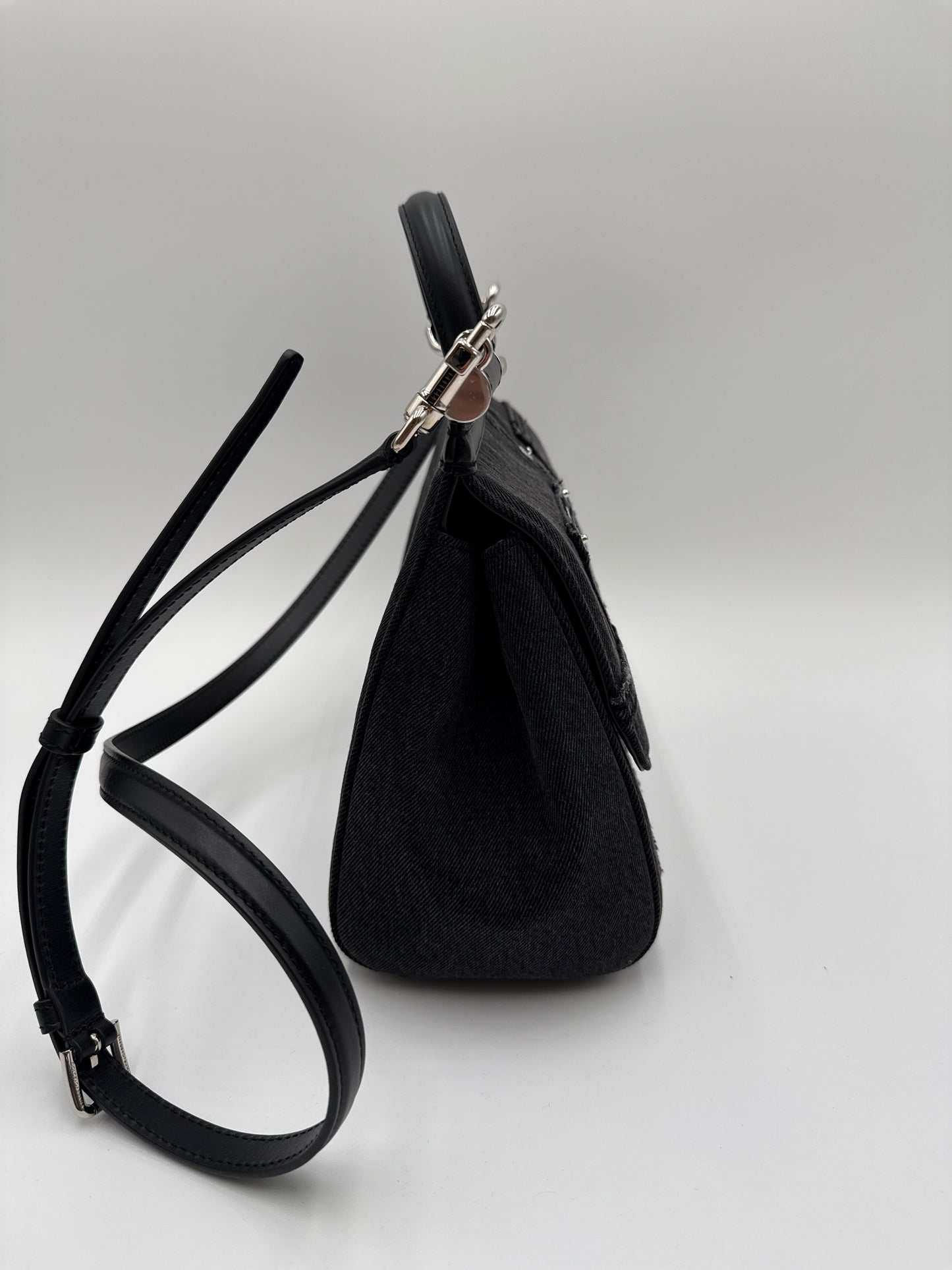 Borsa Sicily denim nero patchwork