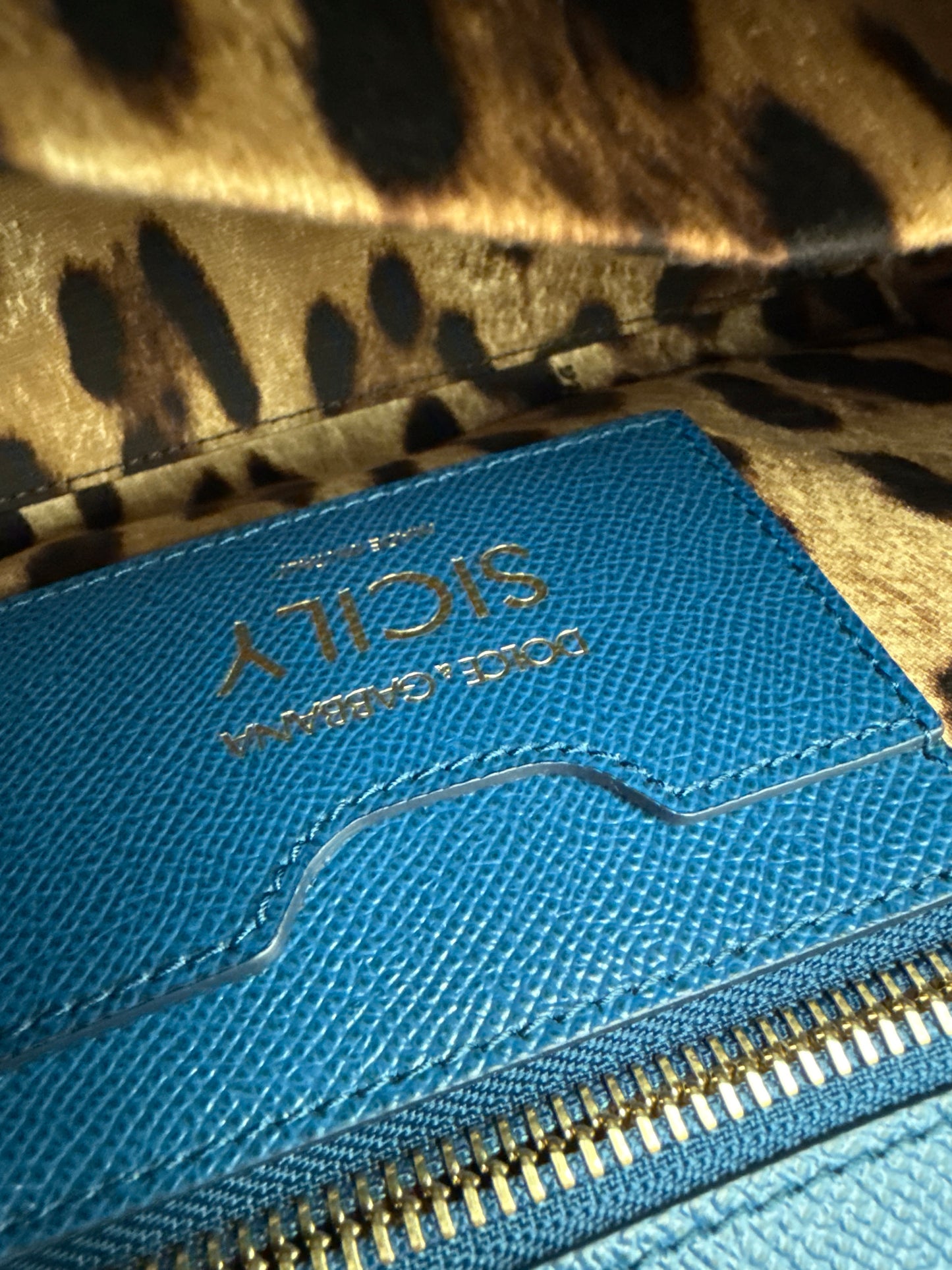 Borsa Sicily Dolce e Gabbana in pelle di vitello Bluette