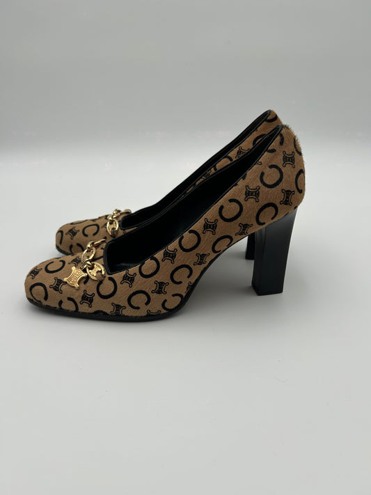 Celine Scarpe Vintage Decollètè in Cavallino Beige