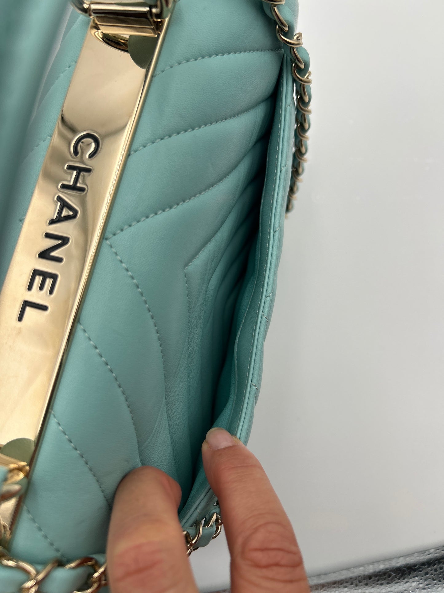 Chanel Coco Handle Borsa in Pelle di Agnello Celeste