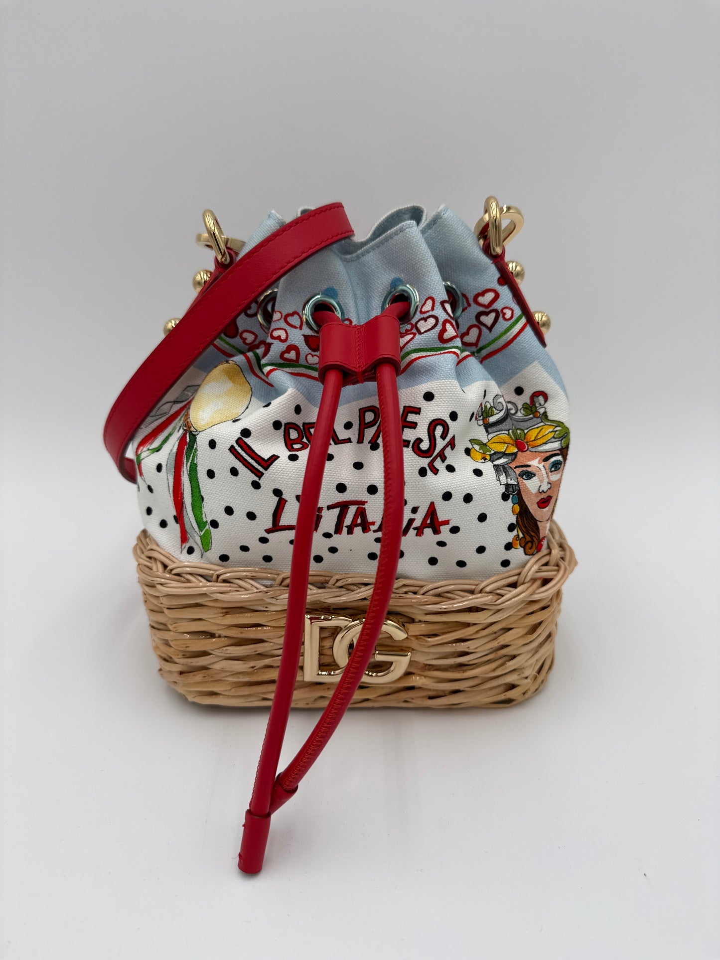 Dolce e Gabbana Borsa a Secchiello Limited Edition Canvas Multicolore