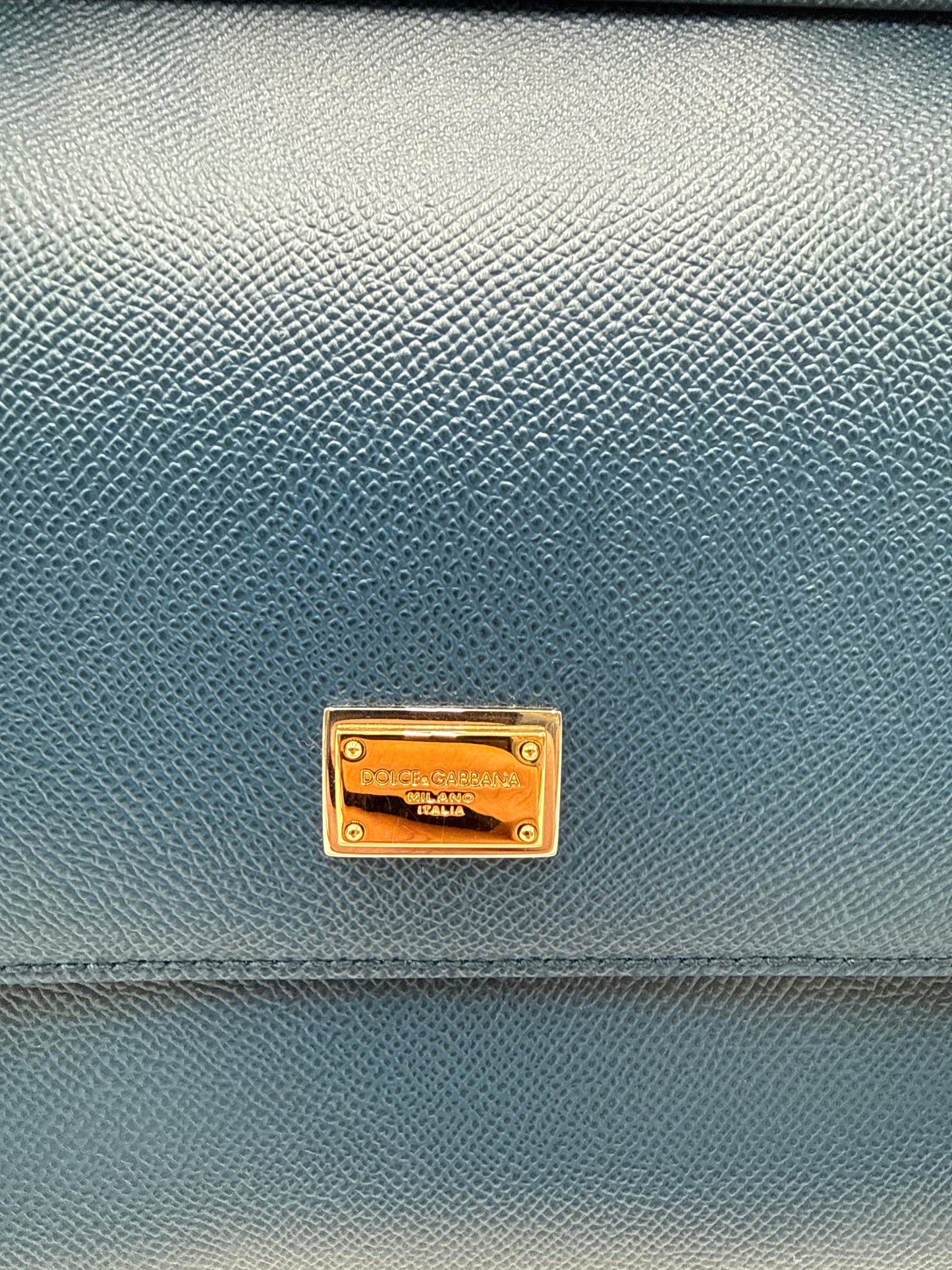 Borsa Sicily Dolce e Gabbana in pelle di vitello Bluette