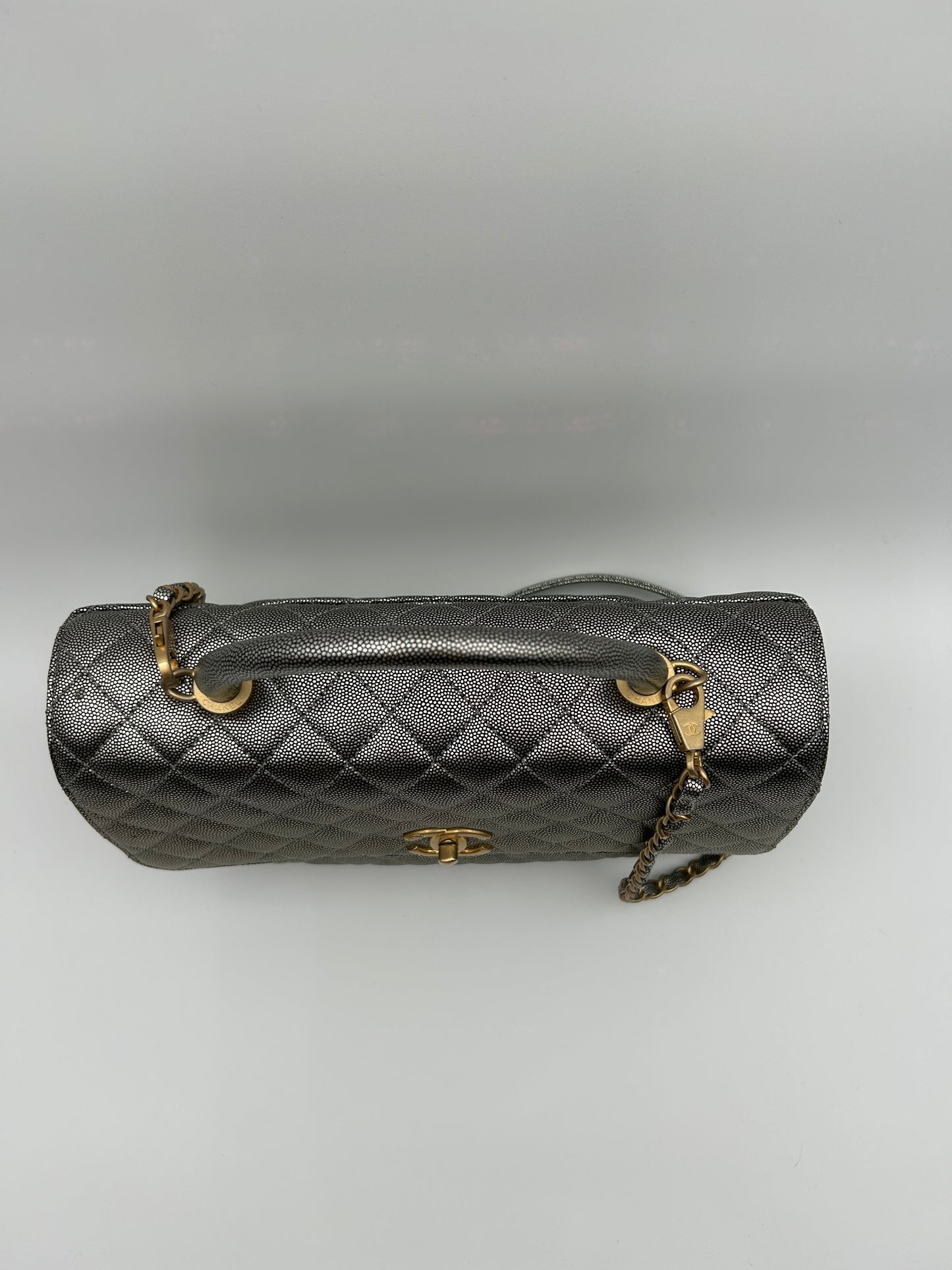 Borsa Coco Handle Chanel argento