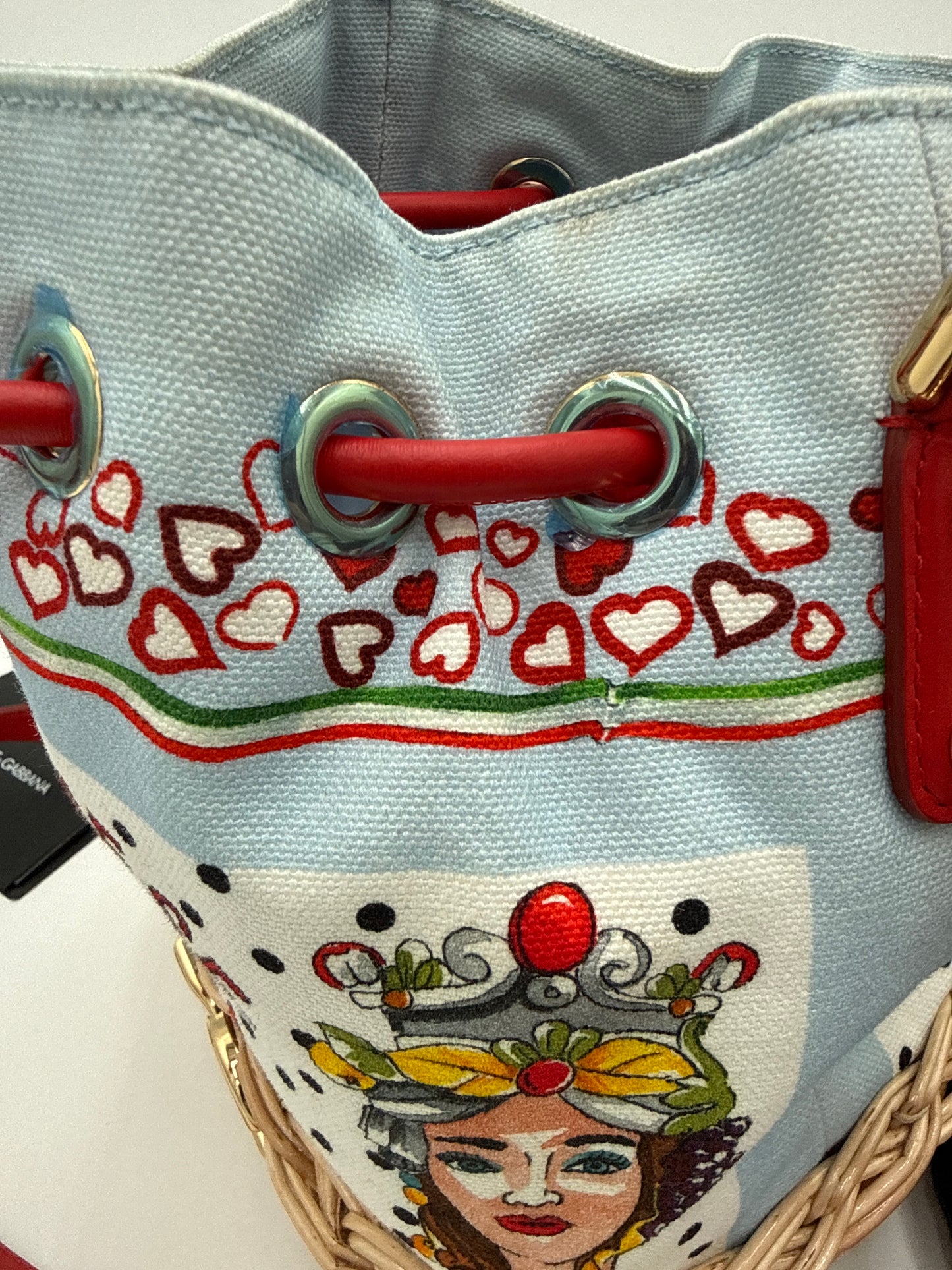 Dolce e Gabbana Borsa a Secchiello Limited Edition Canvas Multicolore