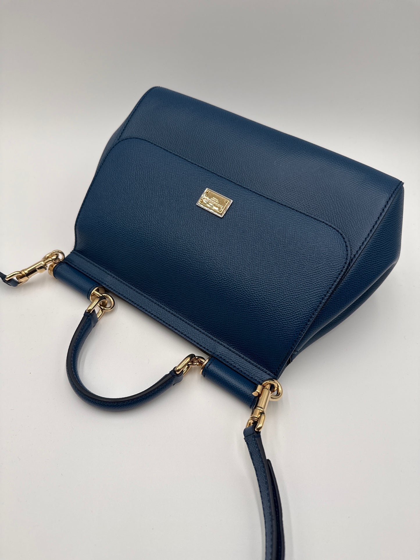 Borsa Sicily Dolce e Gabbana in pelle di vitello Bluette