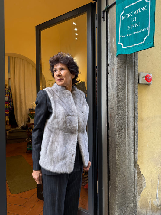 Christian Dior Gilet in Pelliccia di Visone Grigio