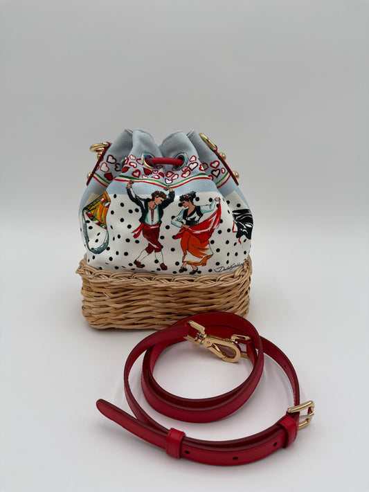 Dolce e Gabbana Borsa a Secchiello Limited Edition Canvas Multicolore Dolce&gabbana