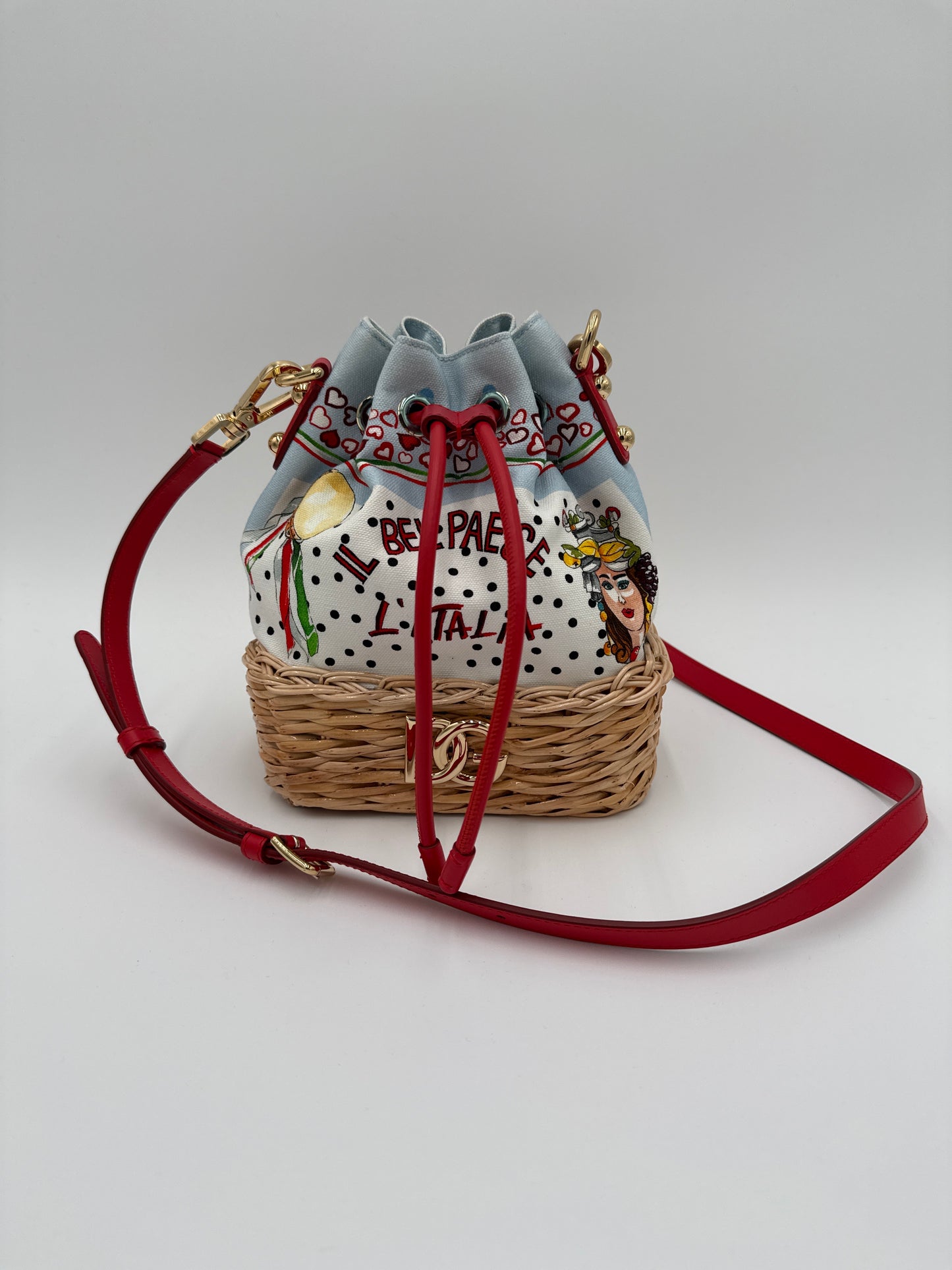 Dolce e Gabbana Borsa a Secchiello Limited Edition Canvas Multicolore