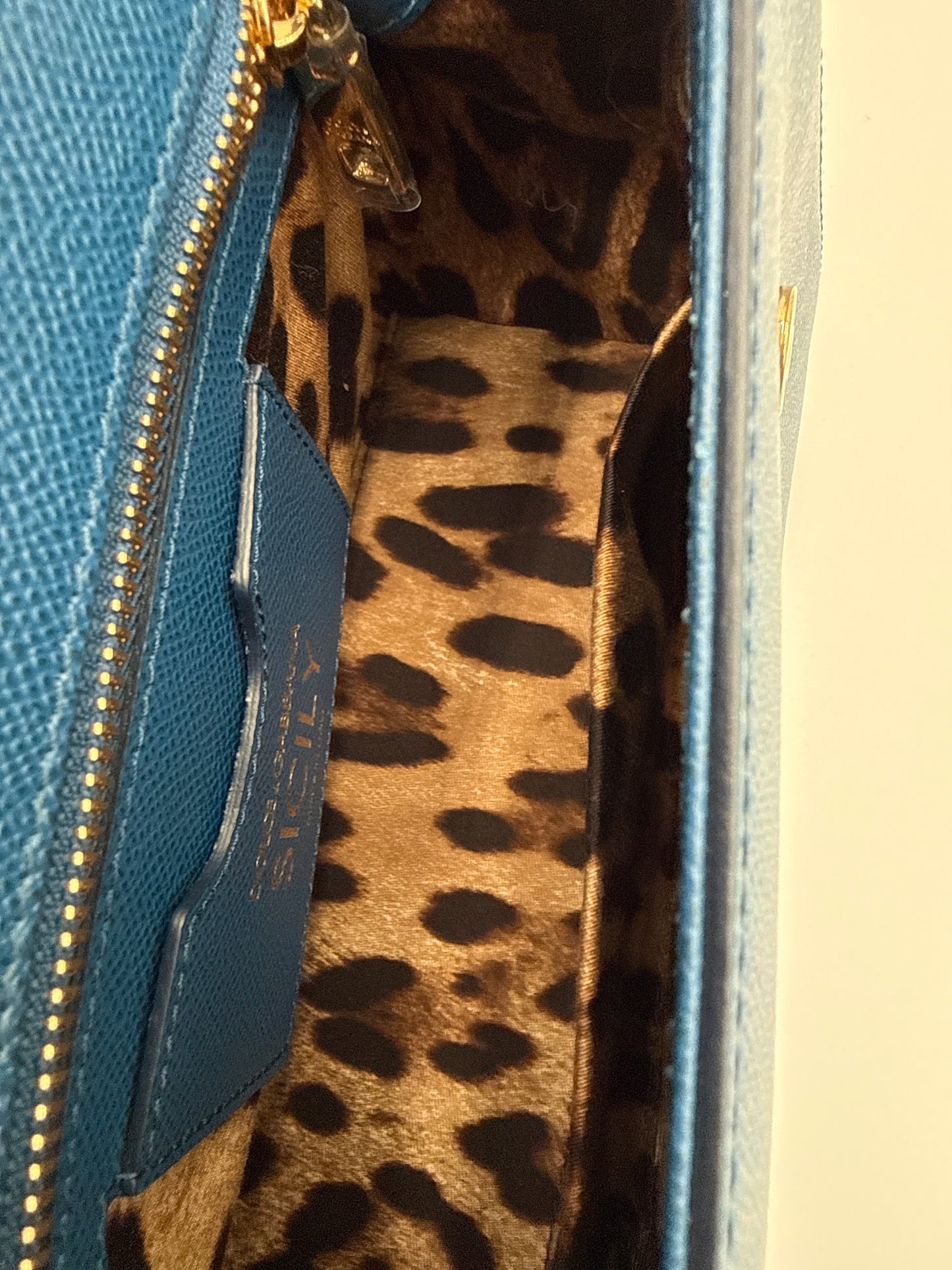 Borsa Sicily Dolce e Gabbana in pelle di vitello Bluette