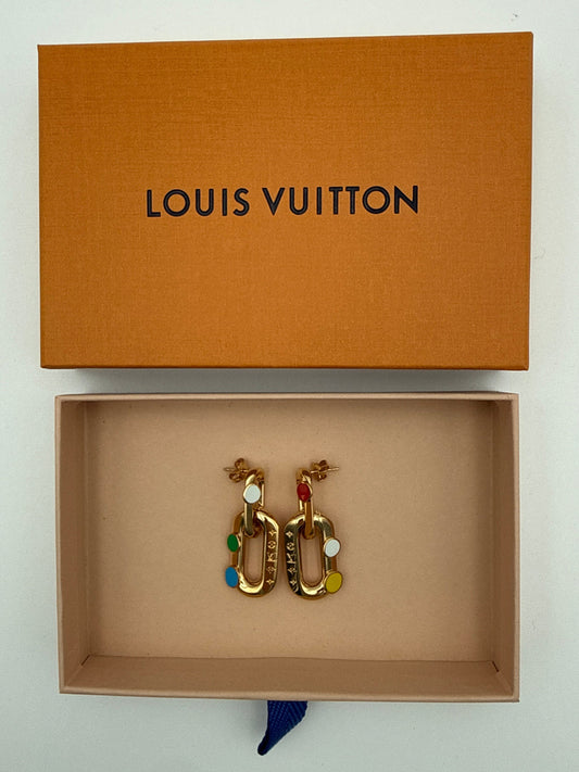 Louis Vuitton Kusama YaYoi Orecchini Metallo Dorato Louis vuitton