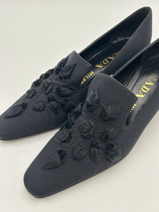 Prada vintage Scarpe in Raso Ricamate Prada