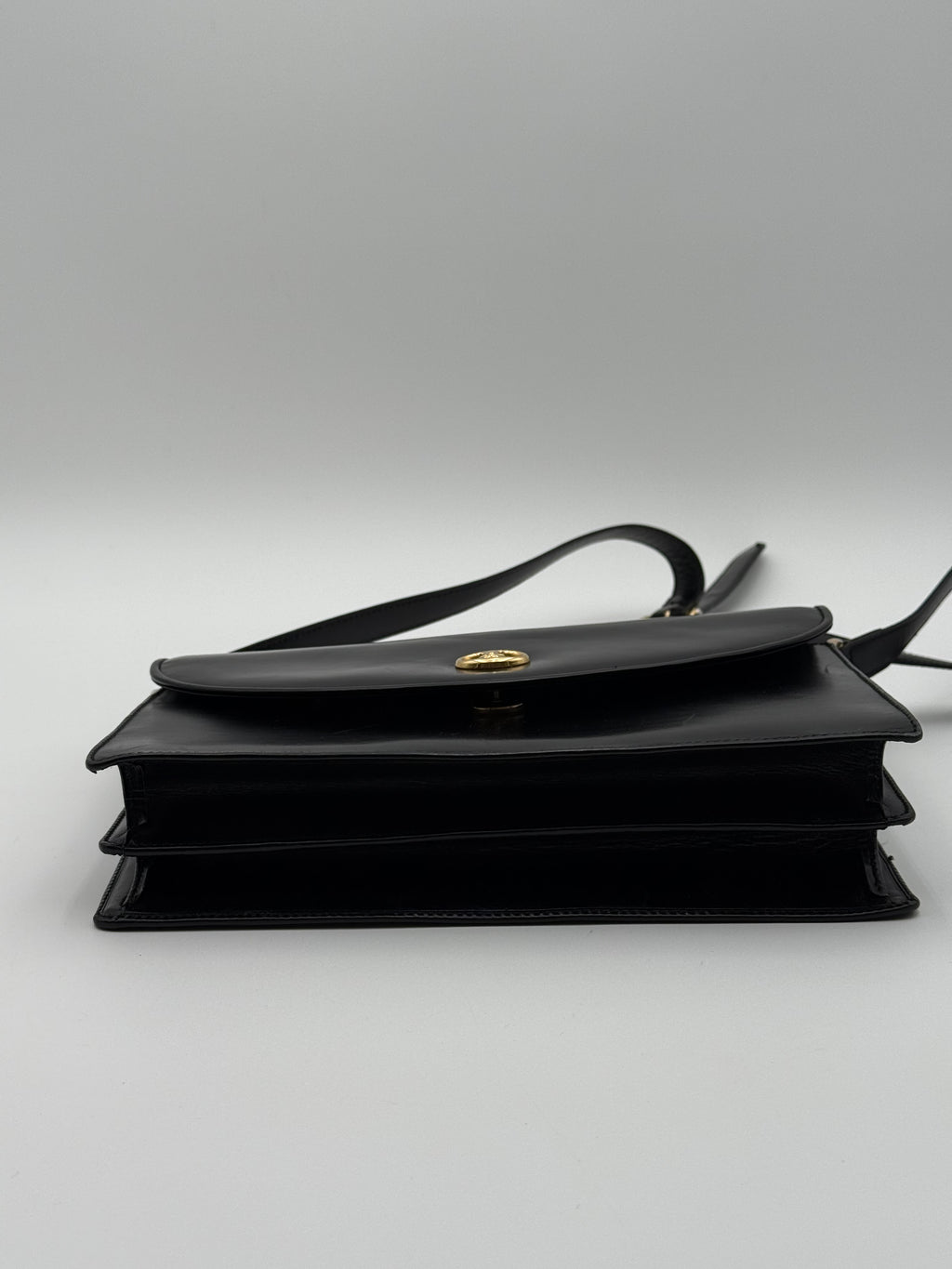 Céline - Borsa a Tracolla Vintage in Pelle Nera con Logo Triomphe
