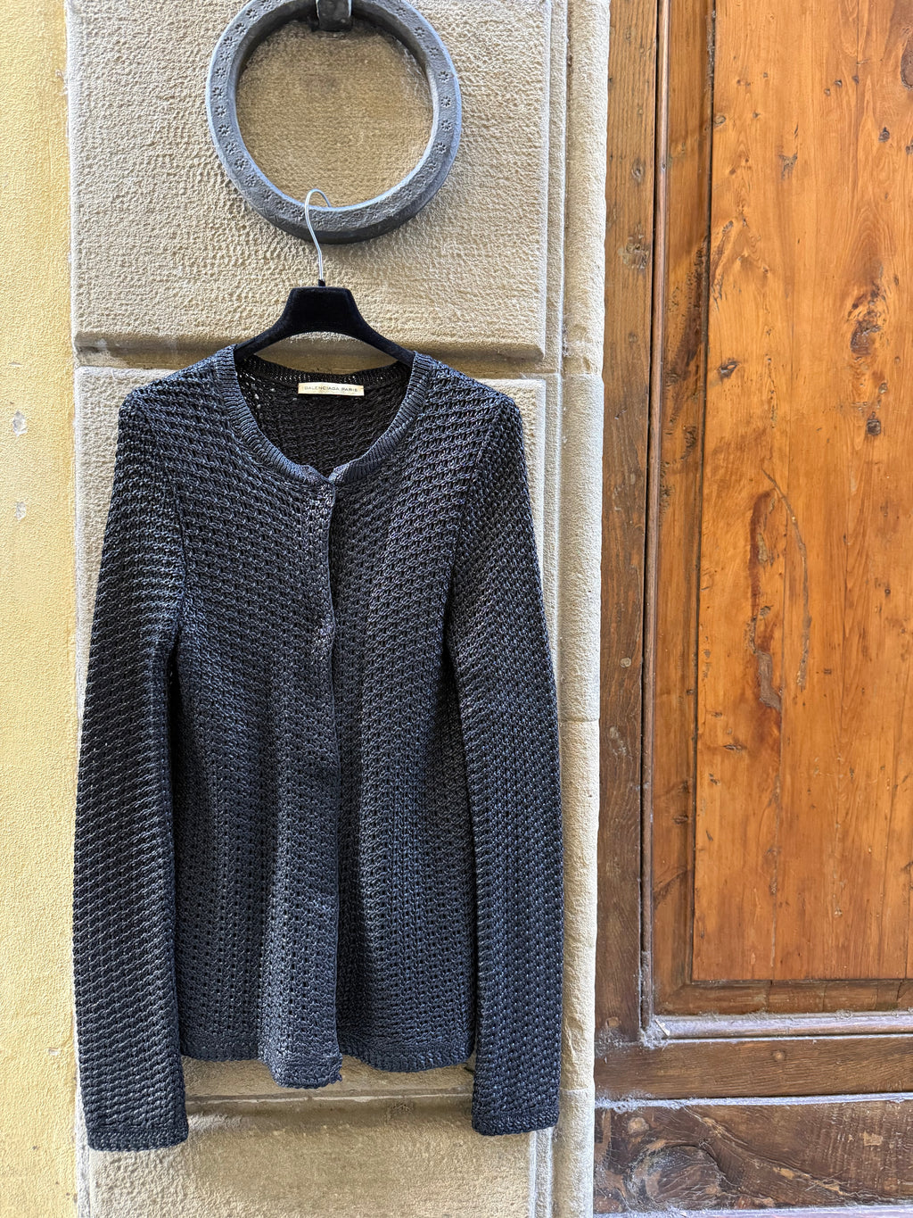 Balenciaga Paris Cardigan in Maglia di Rayon Nera