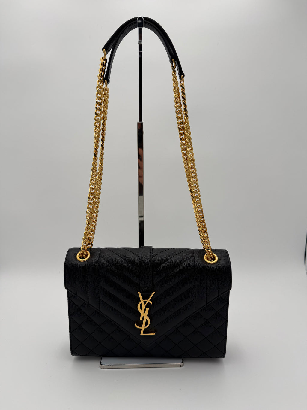 Saint Laurent Envelope Borsa a Tracolla  in Pelle Nera