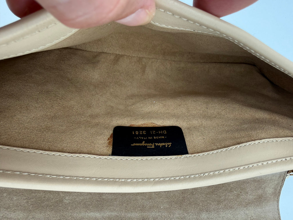 Salvatore Ferragamo borsa a spalla in seta con Stampa Fluviale e dettagli in pelle Vintage