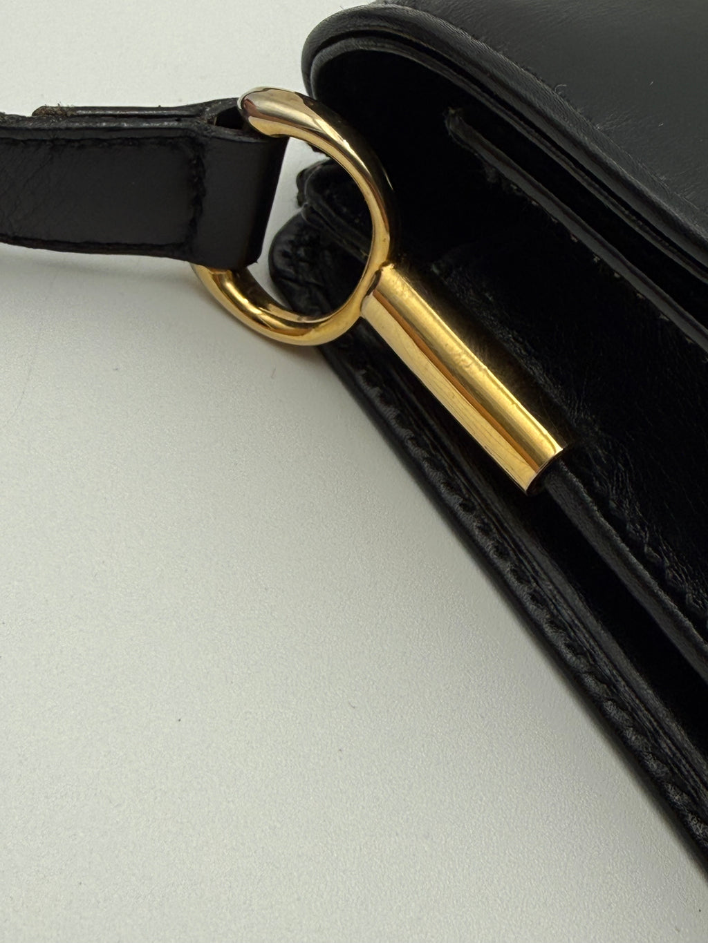 Céline - Borsa a Tracolla Vintage in Pelle Nera con Logo Triomphe