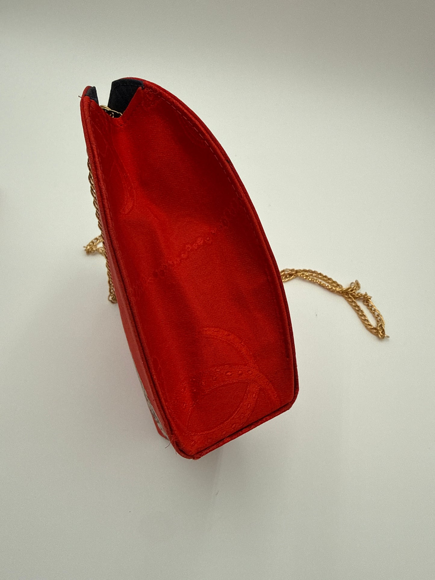 Cartier Borsa Vintage tracolla  Seta  C Seide con catena oro e decortazioni Gioiello