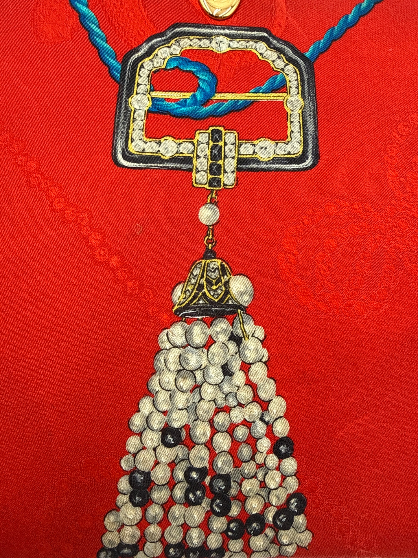 Cartier Borsa Vintage tracolla  Seta  C Seide con catena oro e decortazioni Gioiello