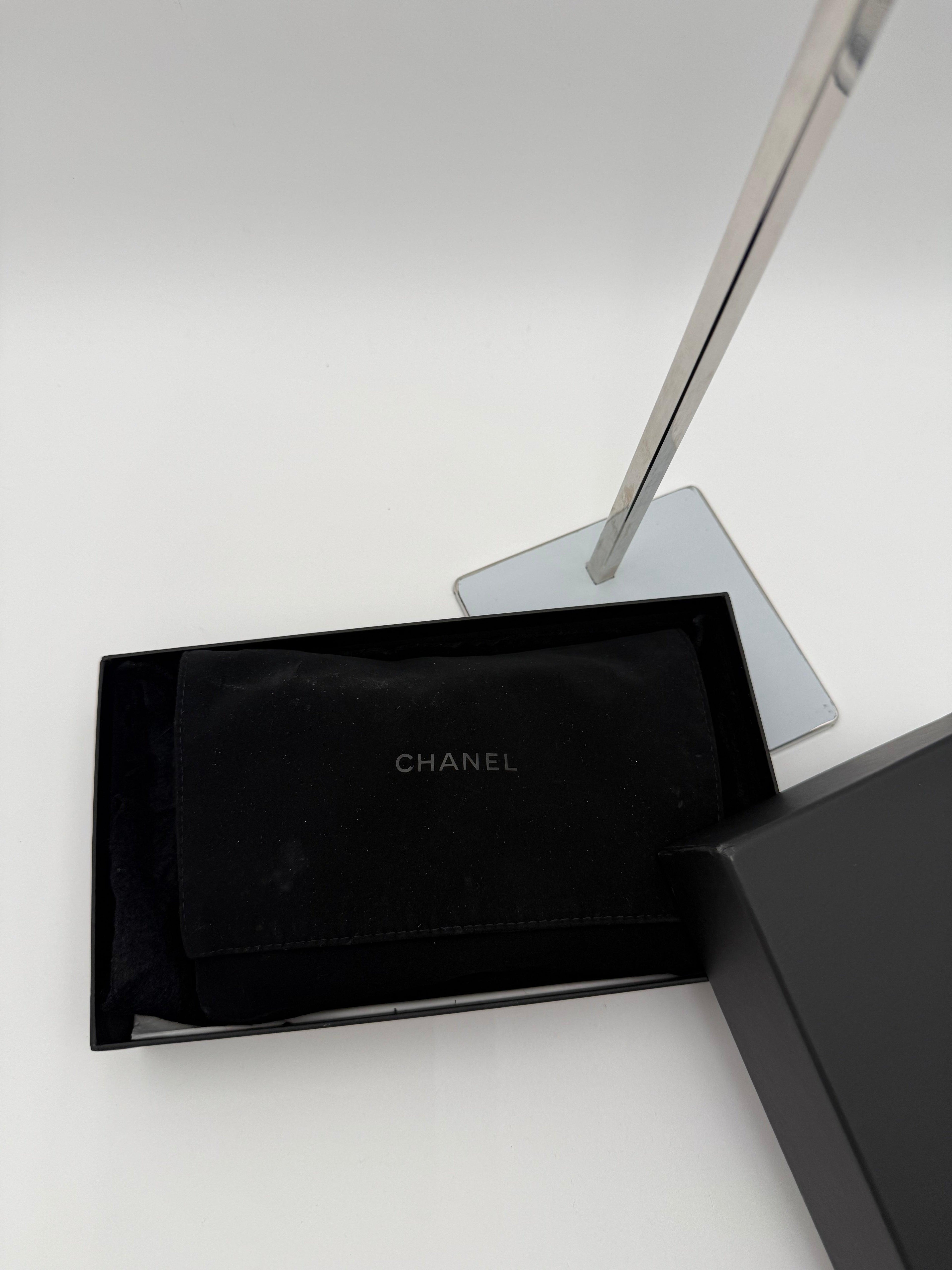 Chanel vintage black leather phone holder