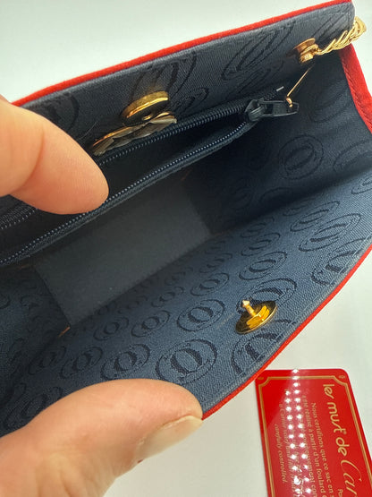 Cartier Borsa Vintage tracolla  Seta  C Seide con catena oro e decortazioni Gioiello