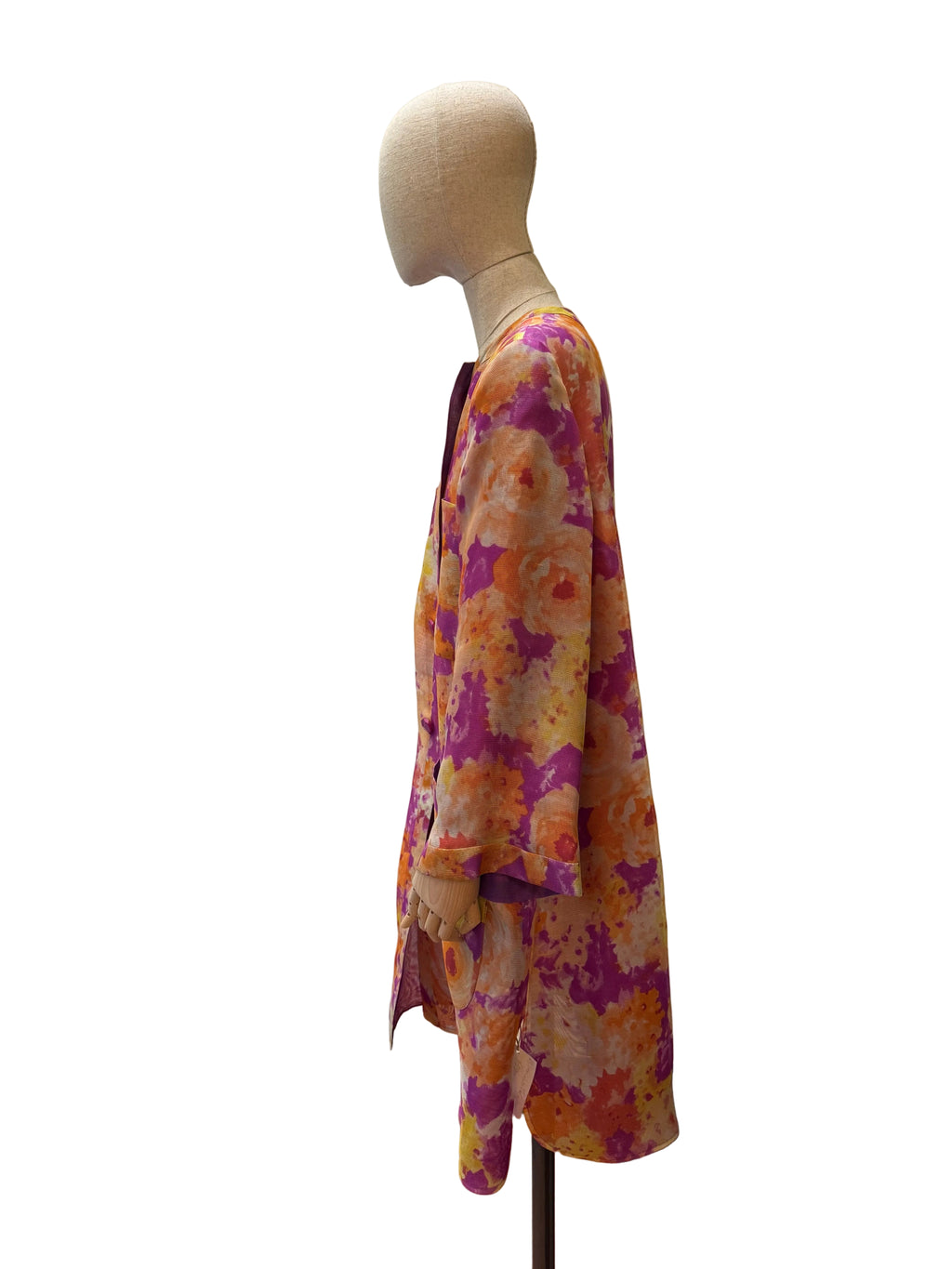 Valentino Boutique Cappotto Vintage Lino e Seta Floreale