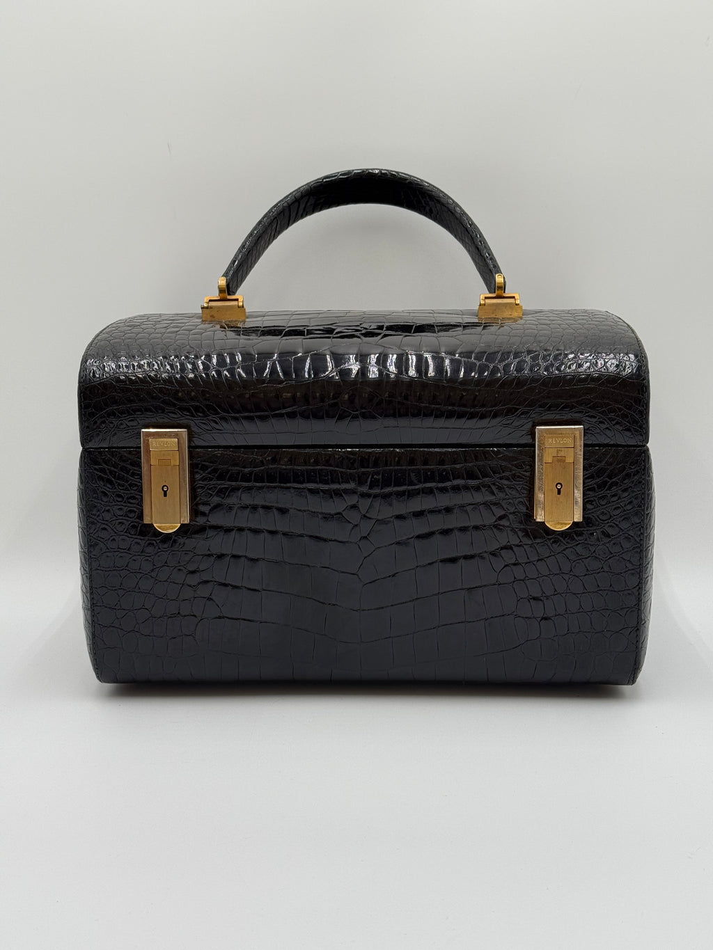 Beauty Casa Vintage  Revlon in Pelle di Coccodrillo Nero