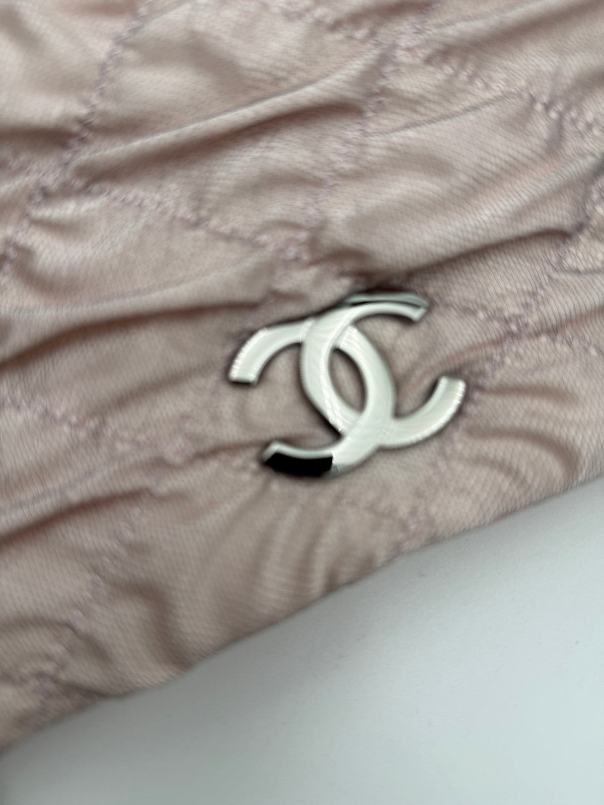 Chanel Borsa Matelassè Plissè in Tessuto Rosa Cipria