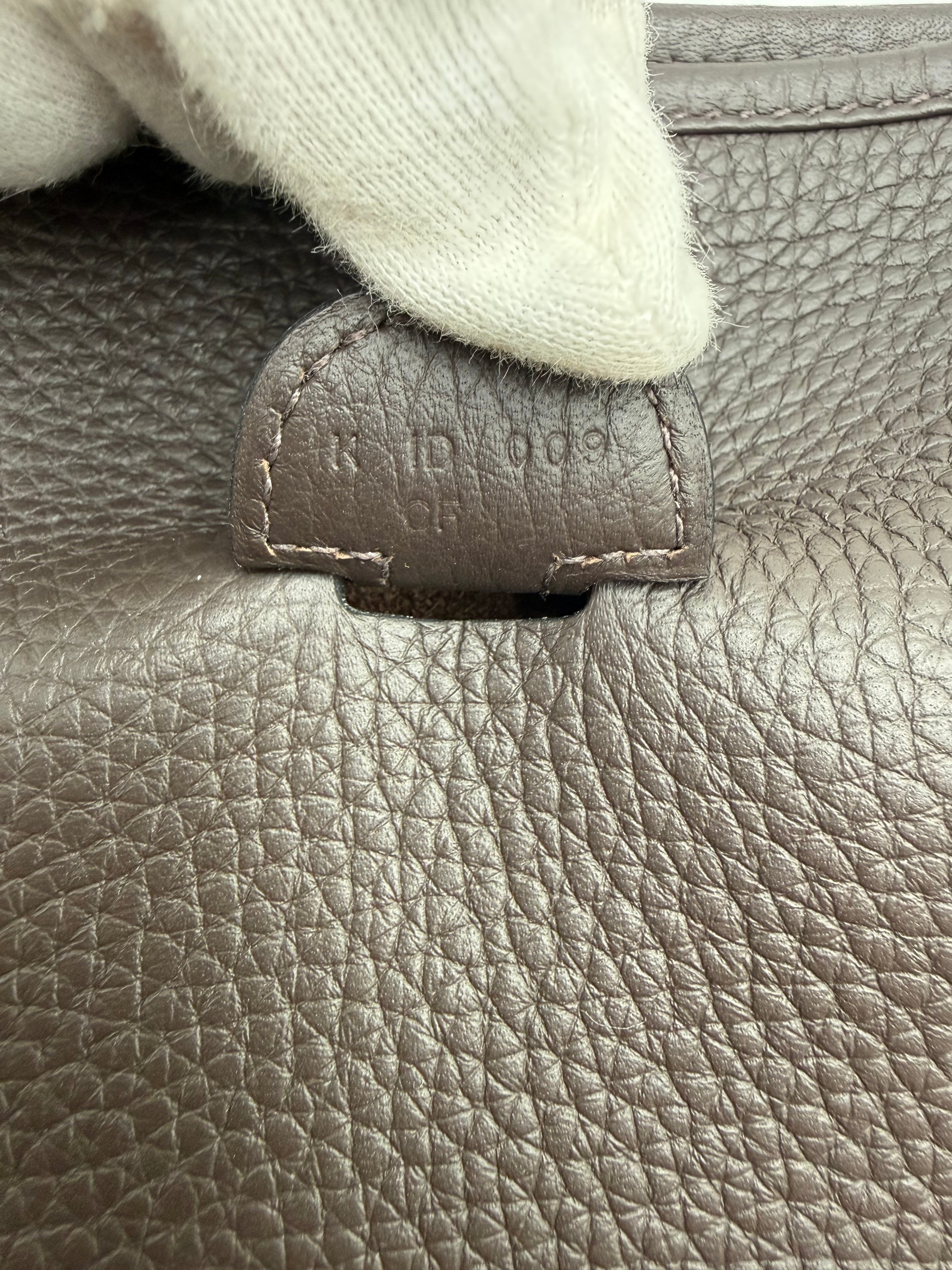Evelyne Hermès III 29 in Pelle Taurillon Testa di Moro