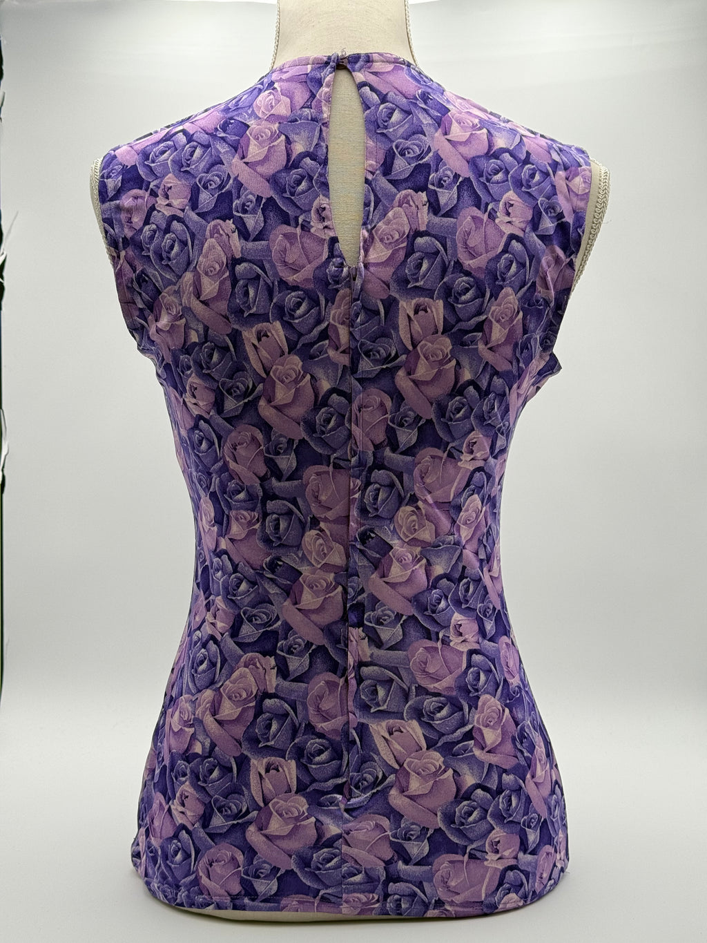 Versace Maglia Vintage in Viscosa Stampa Rose Viola