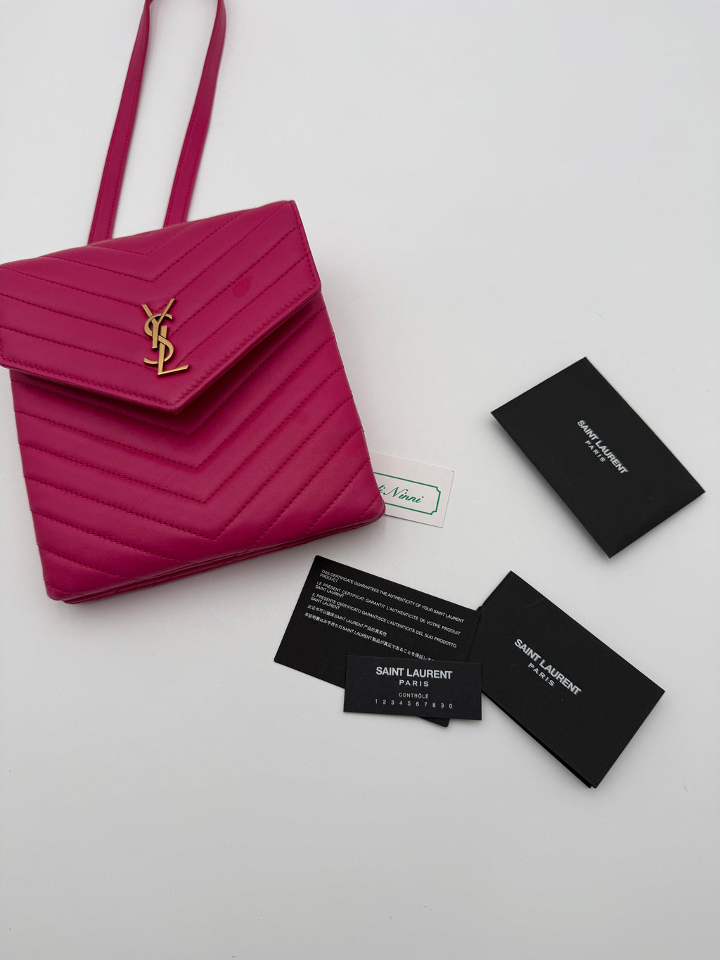 Borsa a Tracolla Saint Laurent Monogram Matelassé in Pelle Fucsia