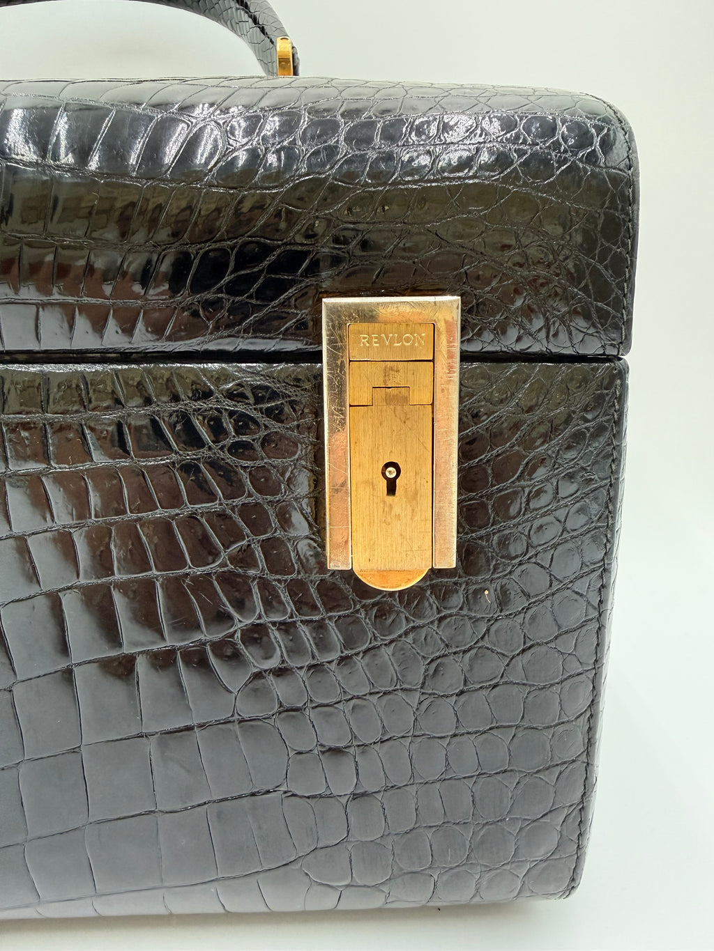 Beauty Casa Vintage  Revlon in Pelle di Coccodrillo Nero
