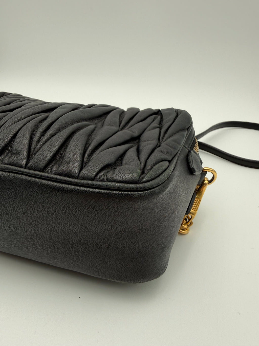 Borsa tracolla  Camera Miumiu in Pelle Matelassè Nera