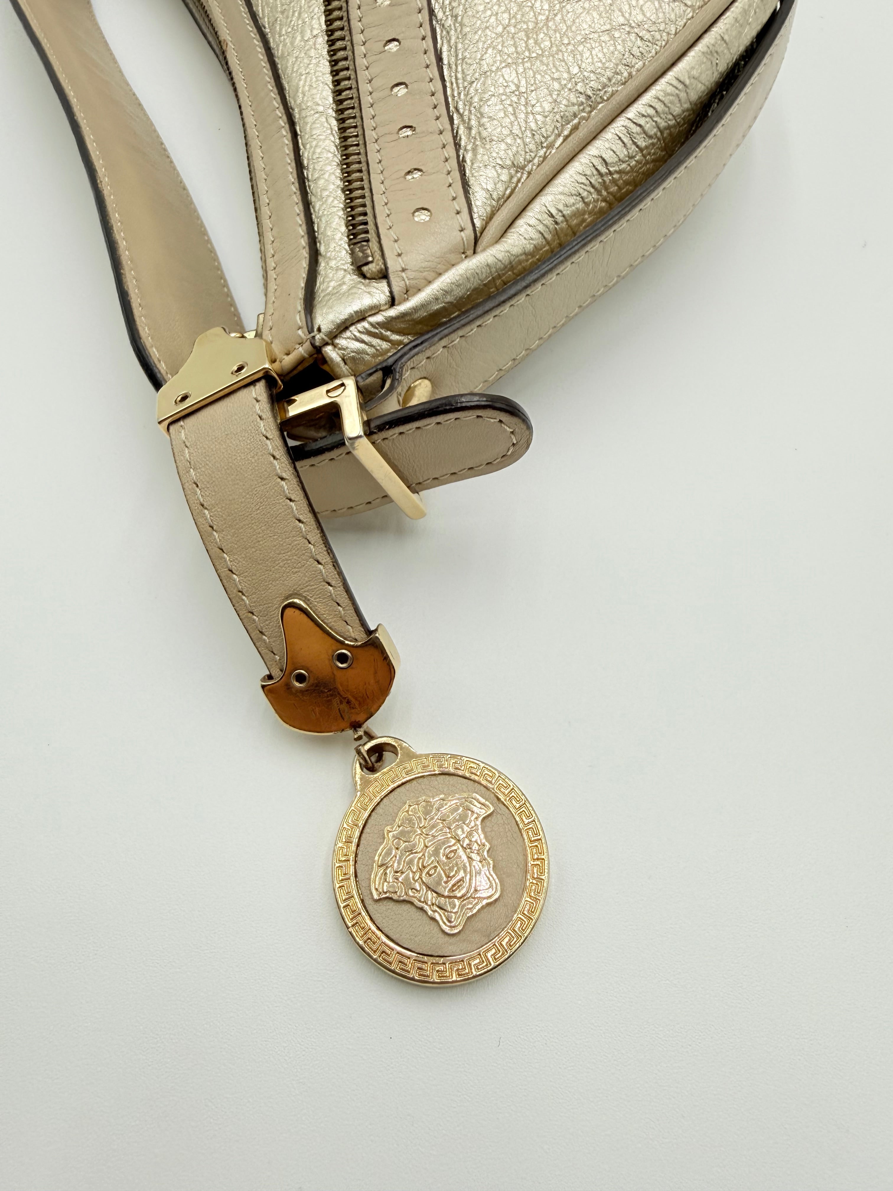 Versace Borsa Vintage  Repeat in Pelle oro Metallizzata