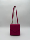 Borsa a Tracolla Saint Laurent Monogram Matelassé in Pelle Fucsia