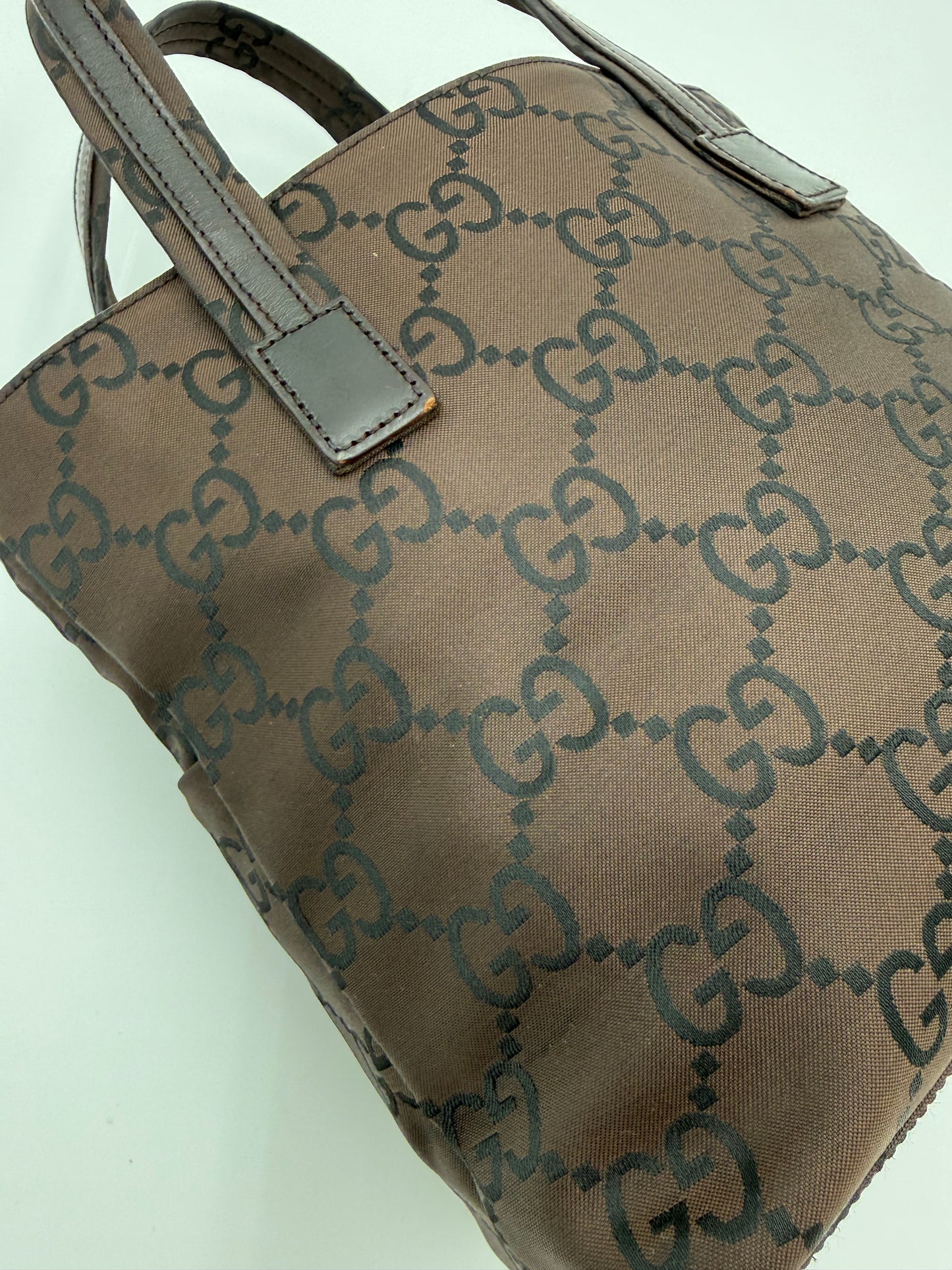 Gucci Borsa a mano in Tela Marrone Monogram