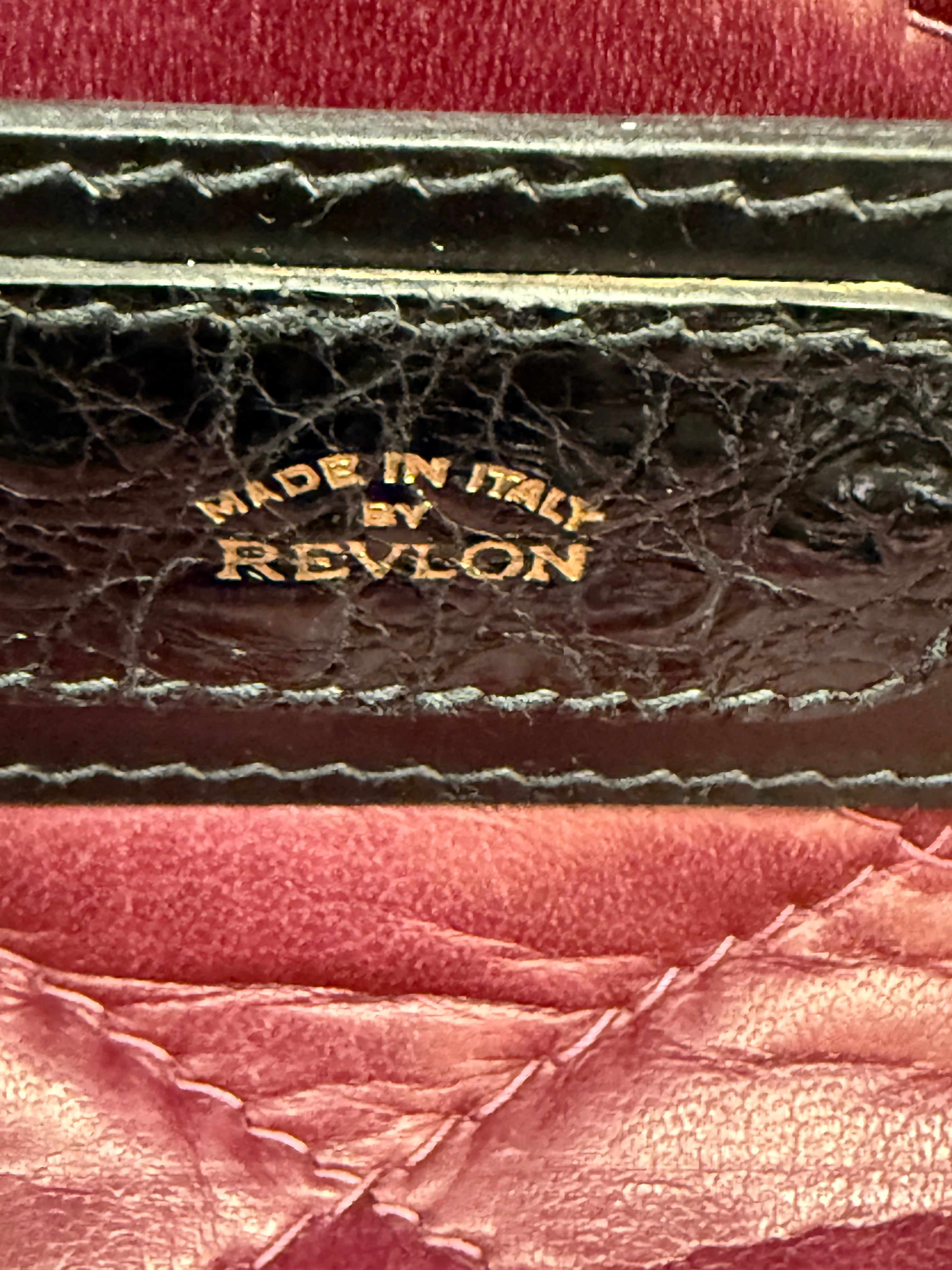 Beauty Casa Vintage  Revlon in Pelle di Coccodrillo Nero