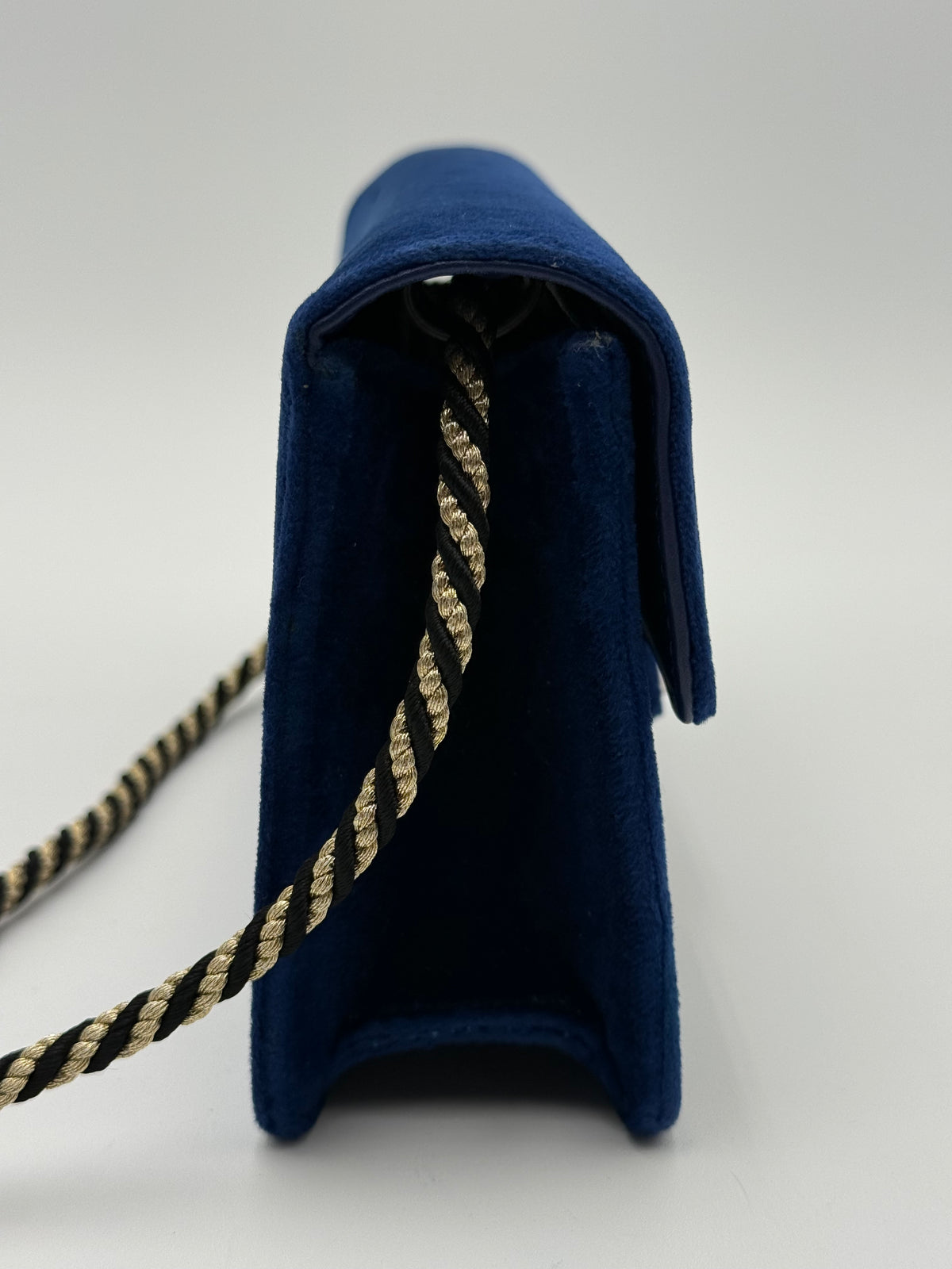Gucci Broadway in velluto Blu con Fibbia G in Cristalli