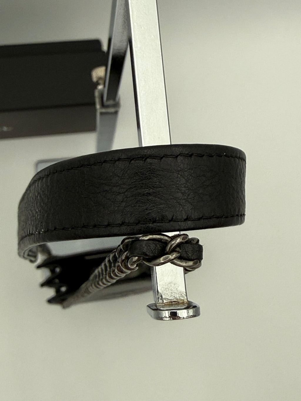 Chanel vintage black leather phone holder