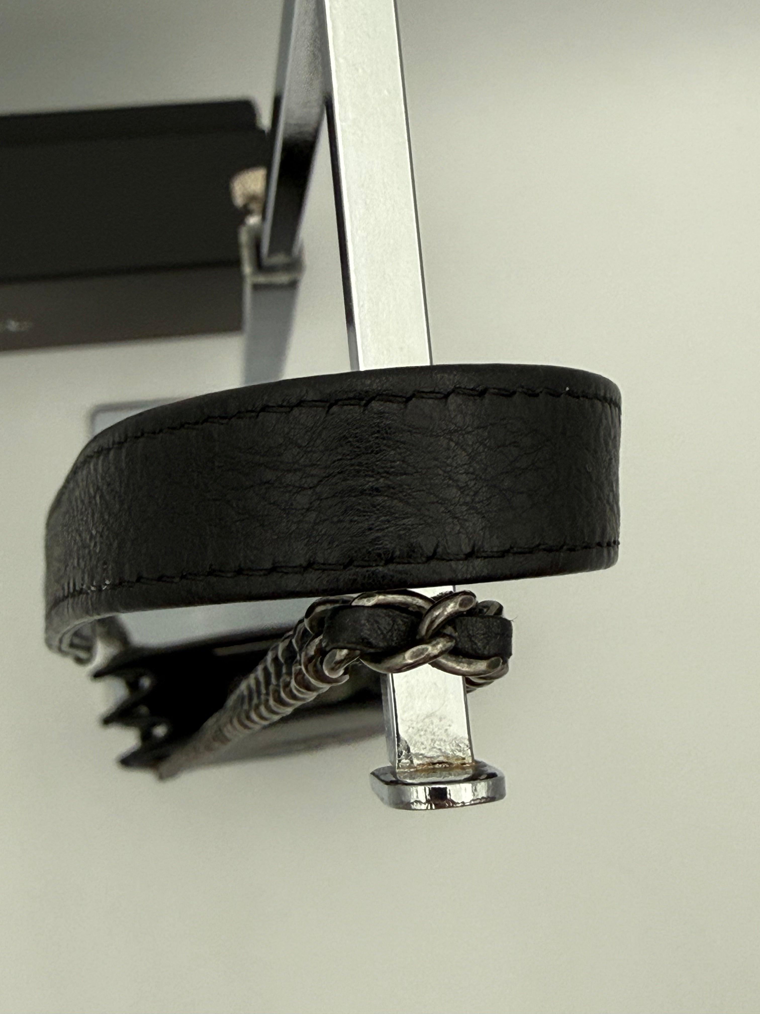 Chanel vintage black leather phone holder
