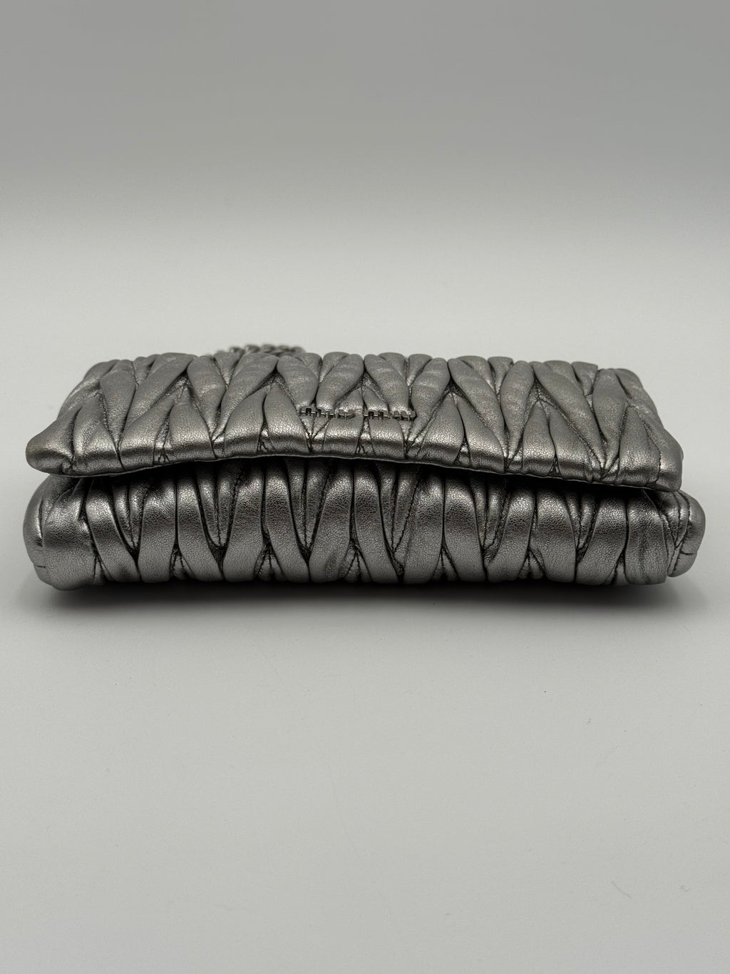 Borsa tracolla Matelassè in Pelle Argento