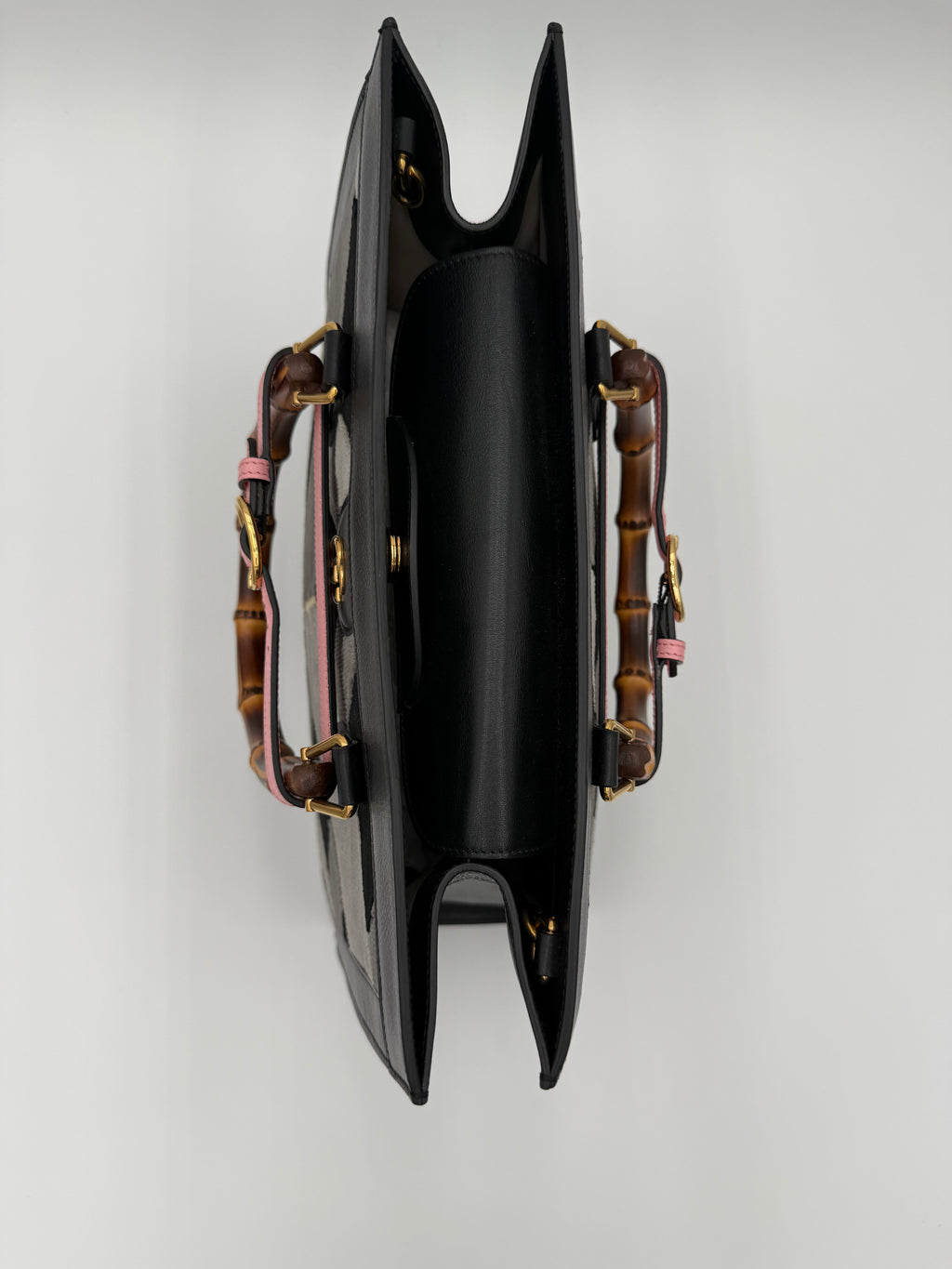 Gucci Diana in Velluto e Pelle a Rombi Nero e Grigio - Mercatino di Ninni