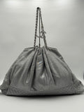Chanel Borsa Shopping Tote in Tessuto Metallizzato Argento - Mercatino di Ninni