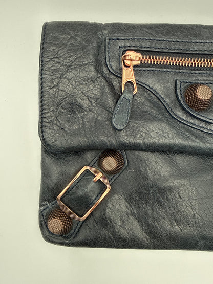 Balenciaga Pochette Giant Envelope in pelle di Agnello Blu