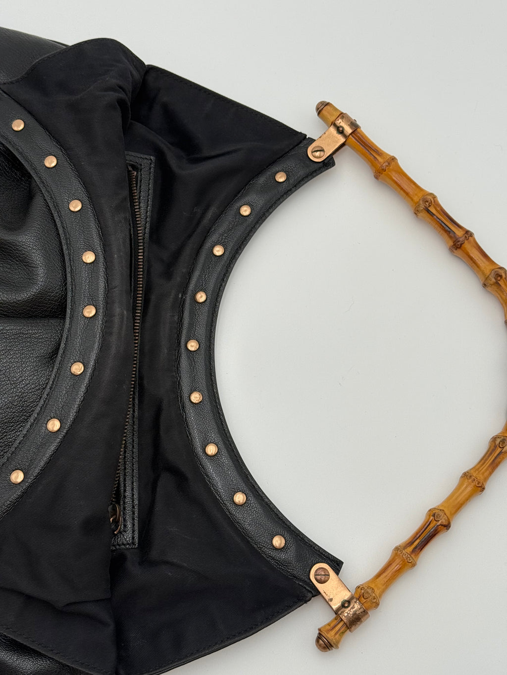 Gucci Borsa Hobo Bamboo  Vintage Tom Ford in Pelle Nera