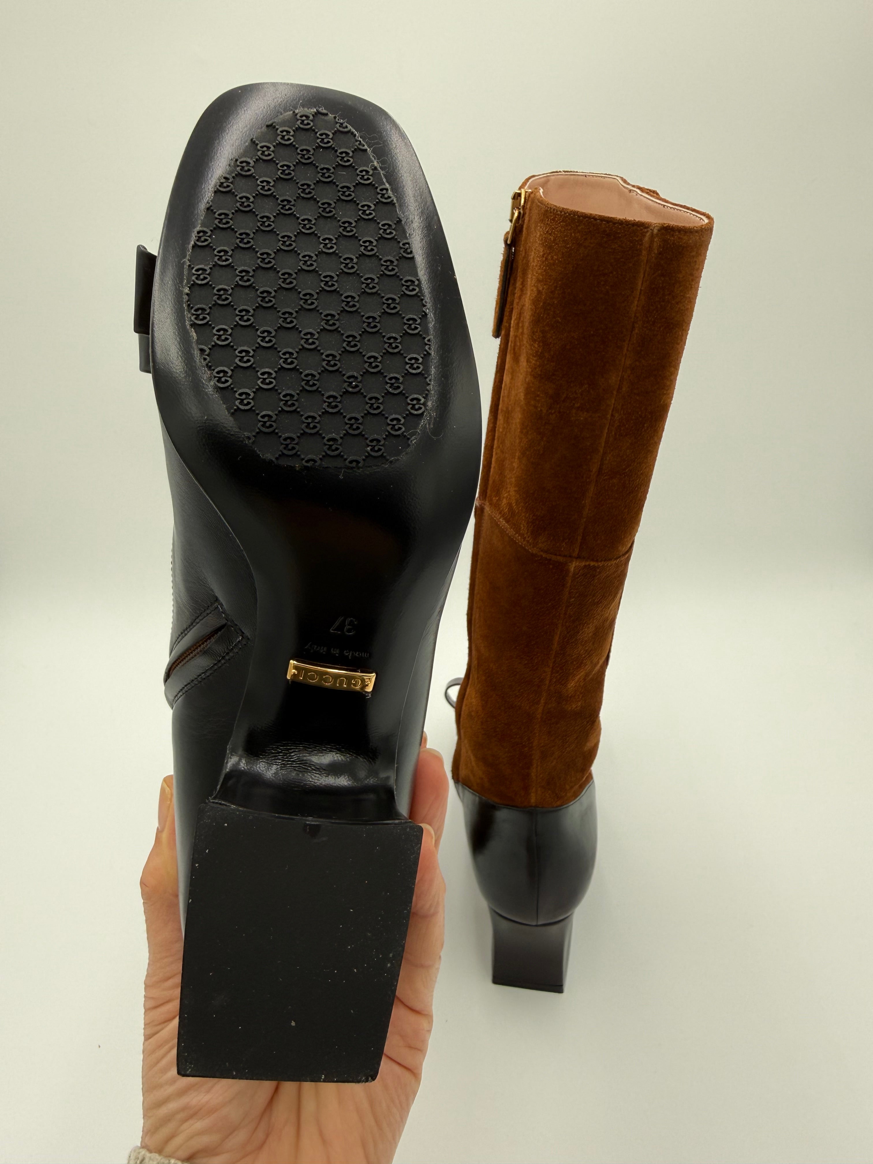 Gucci Stivali Camoscio e Pelle
