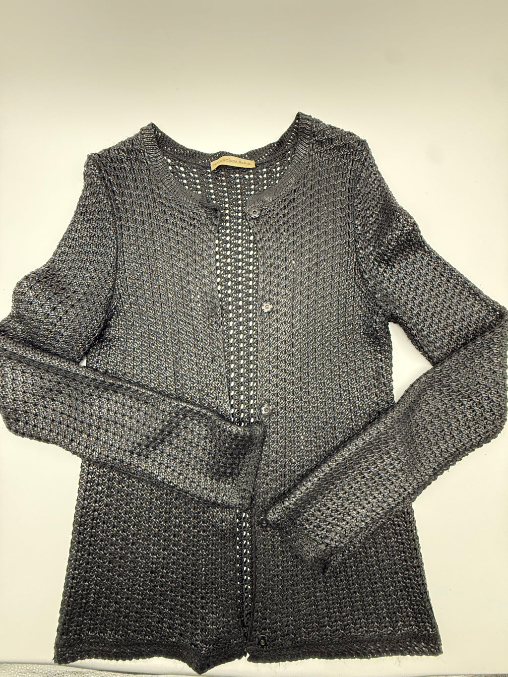 Balenciaga Paris Cardigan in Maglia di Rayon Nera